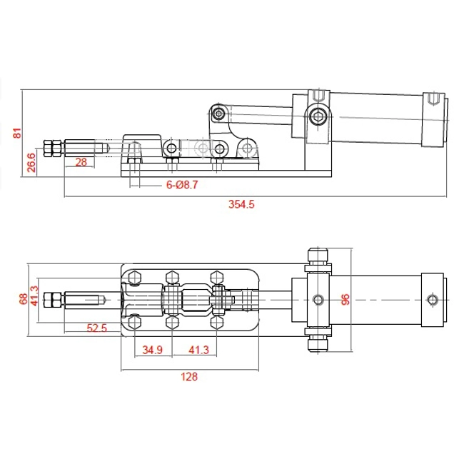 Vendita online Bloccaggio pneumatico a spinta base piatta 1160 Kg.